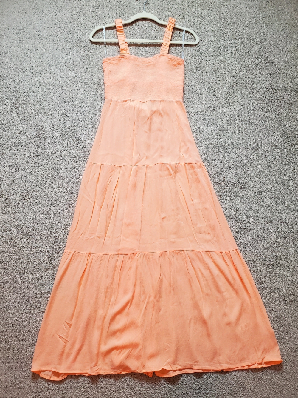 Maxi Dress Smocked Top Peach Medium